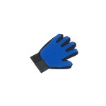 Textile and rubber glove, for brushing pets, blue color, right hand